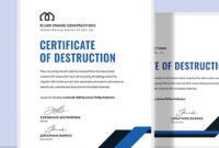 12+ Certificate Of Destruction Template - Pdf, Word, Ai, Indesign, Psd inside Destruction Certificate Template