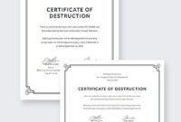 12+ Certificate Of Destruction Template - Pdf, Word, Ai Intended For inside Certificate Of Destruction Template