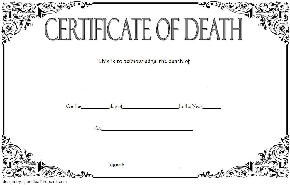 12+ Death Certificate Templates Free Download intended for Death Certificate Template