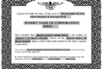12 Free Sample Stock Shares Certificate Templates – Printable Samples throughout Corporate Share Certificate Template
