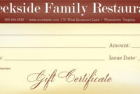 12+ Restaurant Gift Certificate Templates - Doc, Psd, Eps | Free in Fantastic Dinner Certificate Template Free