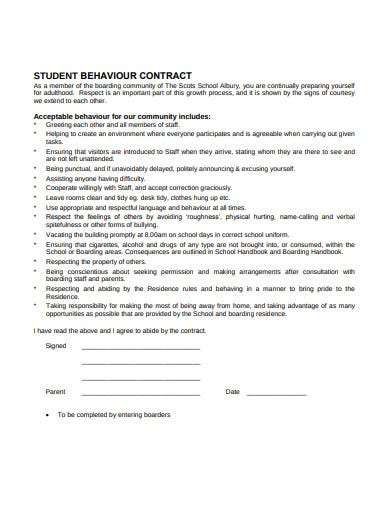 13+ Behaviour Contract Templates - Google Docs, Word, Pages, Pdf | Free inside Student Behavior Contract Template