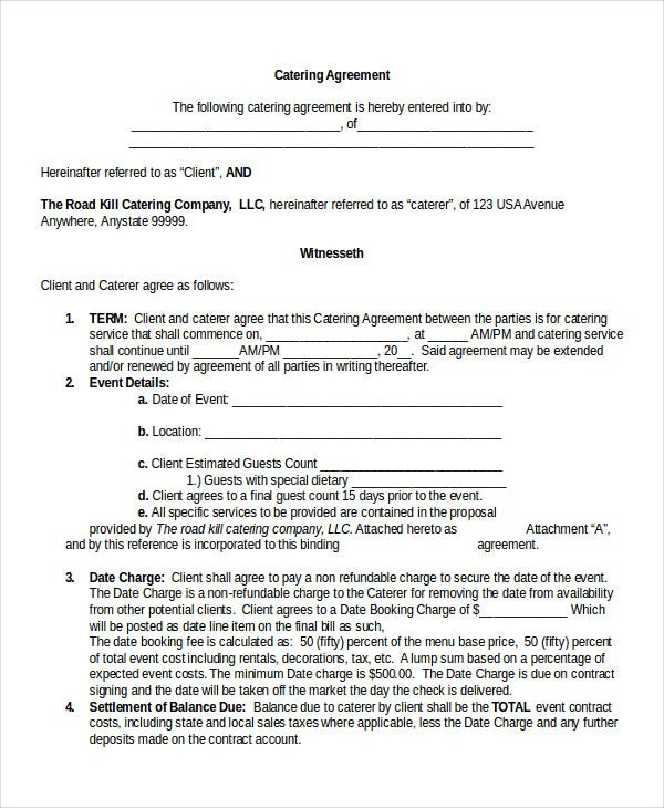 13+ Contract Templates - Free Sample, Example Format | Free &amp; Premium with regard to Simple Banquet Contract Agreement