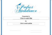 13 Free Sample Perfect Attendance Certificate Templates – Printable Samples inside Fascinating Perfect Attendance Certificate Free Template