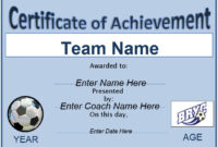 13 Free Sample Soccer Certificate Templates - Printable Samples regarding Soccer Certificate Template Free