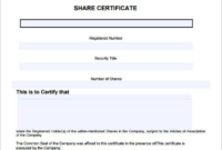 14+ Share Certificate Templates | Free Printable Word & Pdf With Free intended for Share Certificate Template Pdf