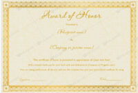 15 Best Award Of Honor Certificate Templates Images On Pinterest within Honor Award Certificate Templates