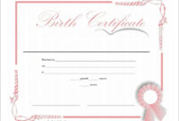 15 Free Birth Certificate Templates - Free Word Templates in New Birth Certificate Template For Microsoft Word