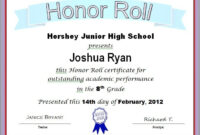 16 Free Honor Roll Certificate Templates - Templates Bash with Certificate Of Honor Roll Free Templates