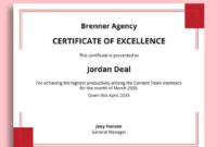 17+ Free Certificate Of Excellence Templates – Microsoft Word (Doc throughout Simple Certificate Of Excellence Template Word