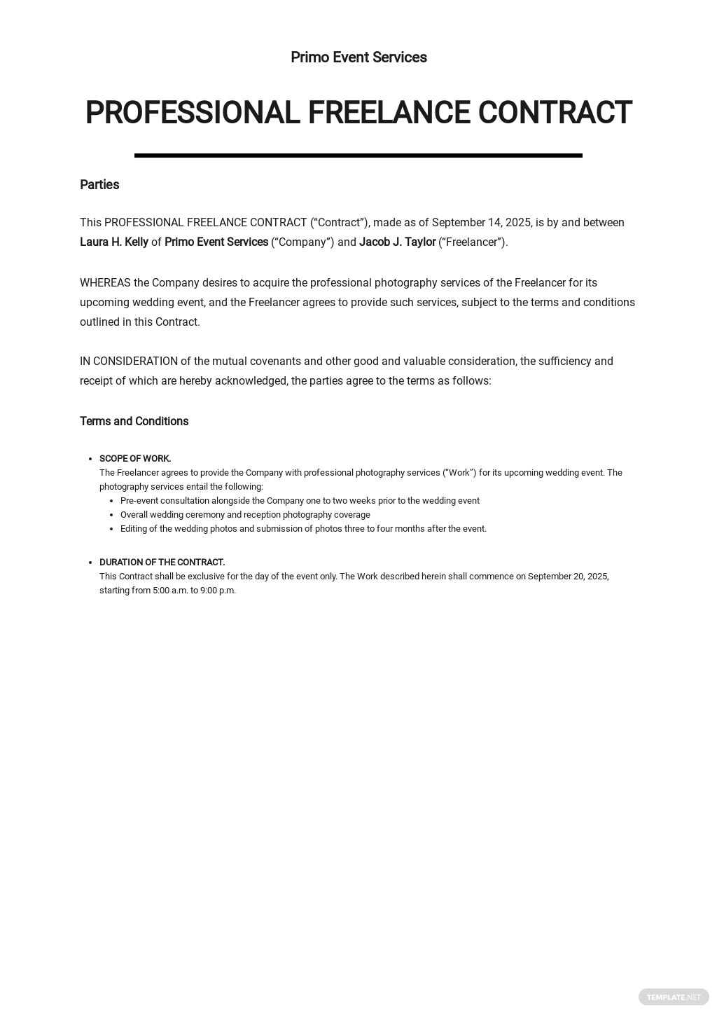 18+ Free Freelance Contract Templates [Edit &amp; Download] | Template pertaining to Free Freelance Worker Contract Template
