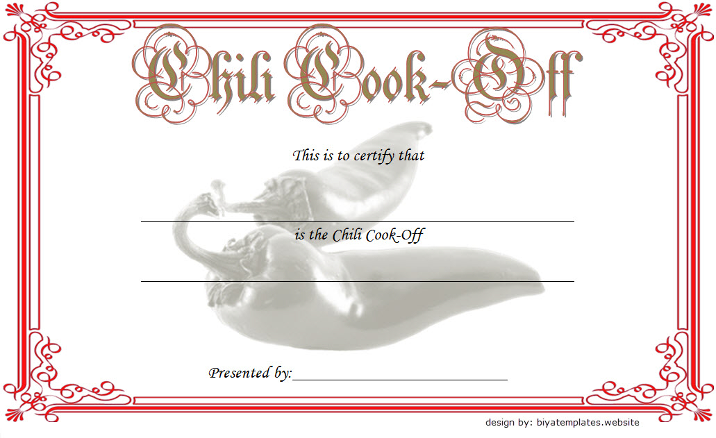 1St Place Chili Cook Off Certificate Free Printable 2 | Certificate with regard to Chili Cook Off Certificate Templates