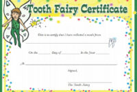 Awesome Free Tooth Fairy Certificate Template