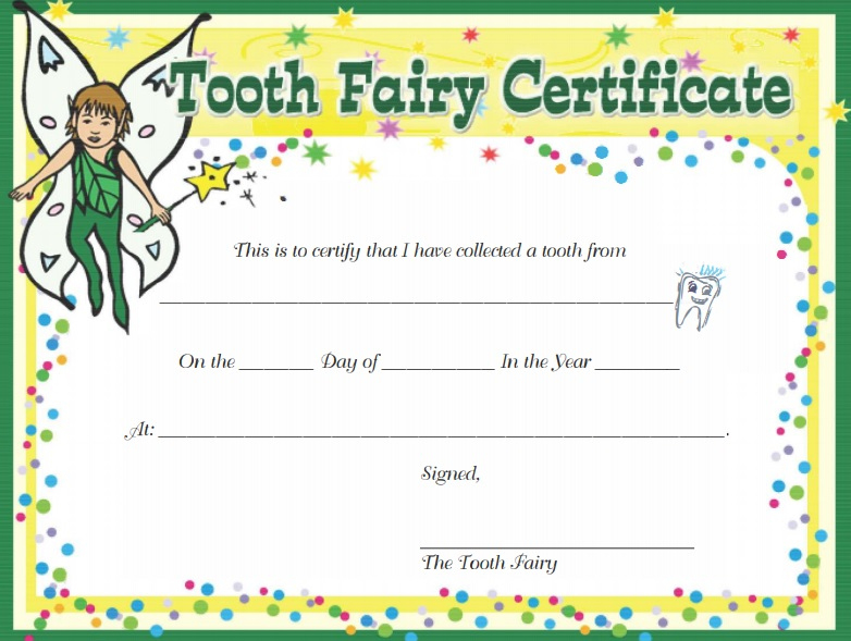 20+ Free Tooth Fairy Certificate Template [Word, Pdf] » Templatedata pertaining to Awesome Free Tooth Fairy Certificate Template