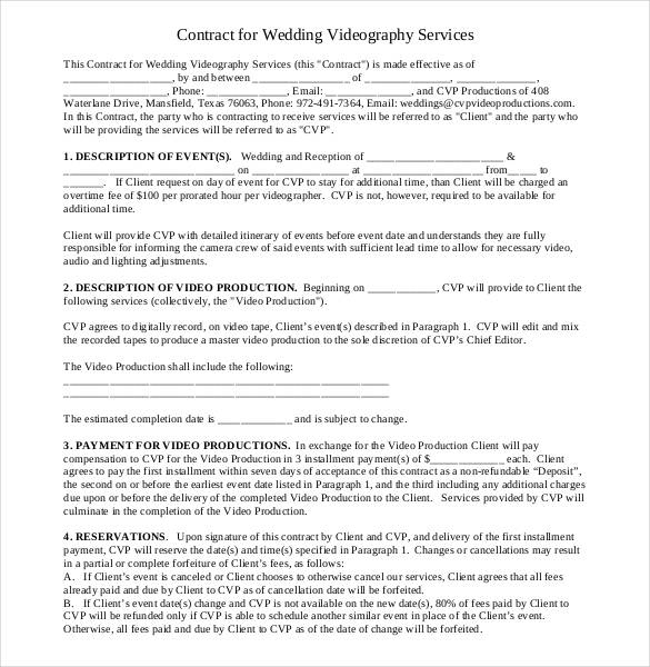 20+ Photography Contract Template pertaining to Awesome Video Shoot Contract Template