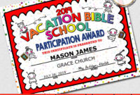 2019 Vbs Certificate, Vacation Bible School, Instant Download - 8.5X11 with Lifeway Vbs Certificate Template