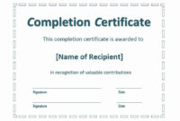 21+ Free 42+ Free Certificate Of Completion Templates – Word Excel Formats inside Certificate Of Completion Template Free Printable