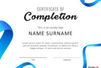 Fascinating Certificate Of Completion Template Word