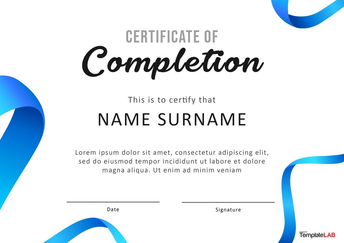 23 Free Certificate Of Completion Templates [Word, Powerpoint] pertaining to Certificate Of Completion Template Word