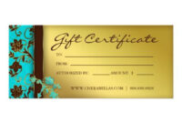 232 Gift Certificates Salon Spa Gold Floral | Zazzle | Free Gift regarding Spa Gift Certificate