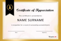 26 Free Certificate Of Appreciation Templates And Letters regarding Fresh Certificates Of Appreciation Template