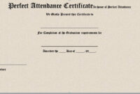 26 Free Perfect Attendance Certificate Templates - Templates Bash throughout Perfect Attendance Certificate Template Editable