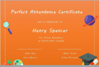 26 Free Perfect Attendance Certificate Templates - Templates Bash with regard to Awesome Perfect Attendance Certificate Template Free