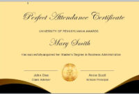 26 Free Perfect Attendance Certificate Templates – Templates Bash within Perfect Attendance Certificate Template