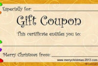 29 Best Printable Gift Certificates Images On Pinterest | Free within Christmas Gift Templates Free Typable