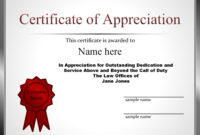 30 Free Certificate Of Appreciation Templates And Letters regarding Anniversary Certificate Template Free