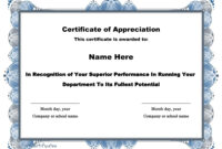 30 Free Certificate Of Appreciation Templates And Letters regarding Formal Certificate Of Appreciation Template