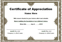 31 Free Certificate Of Appreciation Templates And Letters - Free throughout New Free Certificate Of Appreciation Template Downloads