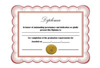 35 Real &amp;amp; Fake Diploma Templates (High School, College, Homeschool) for Free School Certificate Templates