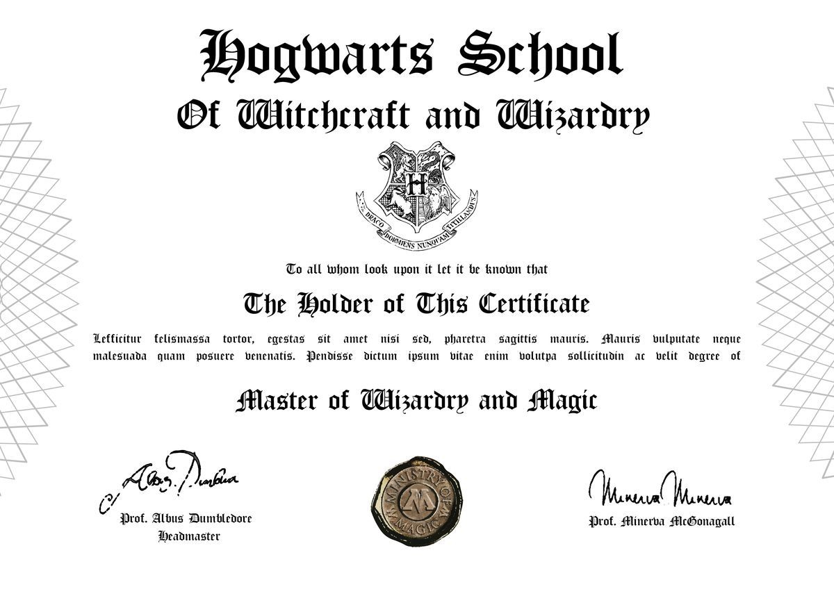 38942Fbe5146462Cd5F92F8077F1F041 1,200×848 Pixels | Hogwarts within Harry Potter Certificate Template
