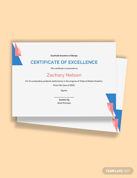 40+ Certificate Of Excellence Word Templates - Free Downloads intended for Certificate Of Excellence Template Free Download