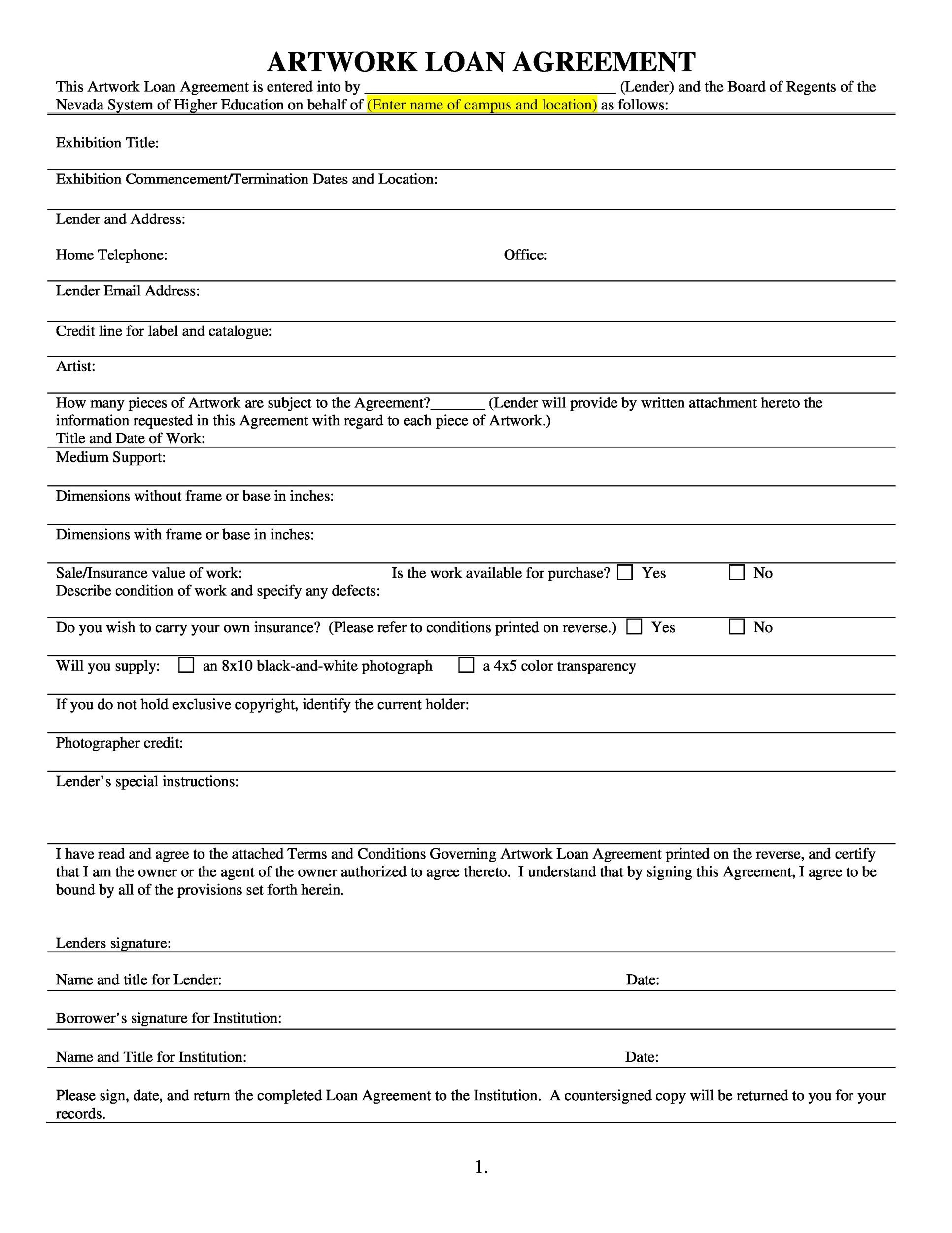 40+ Free Loan Agreement Templates [Word &amp; Pdf] ᐅ Templatelab with regard to Personal Loan Repayment Contract Template