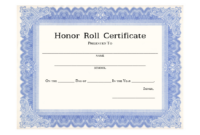 40+ Honor Roll Certificate Templates & Awards – Printable Pertaining To intended for Fascinating Honor Award Certificate Template