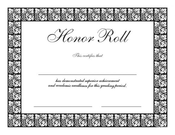 40+ Honor Roll Certificate Templates &amp; Awards - Printabletemplates within Certificate Of Honor Roll Free Templates
