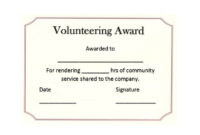 50 Free Volunteering Certificates – Printabletemplates throughout Free Volunteer Award Certificate Template