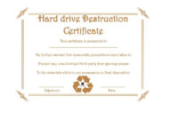 52 Useful Certificates Of Destruction (&amp;amp; Examples) - Printabletemplates for Destruction Certificate Template