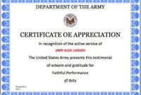 6+ Army Appreciation Certificate Templates - Pdf, Docx | Free &amp;amp; Premium intended for Army Certificate Of Achievement Template