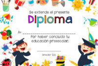 7 Diplomas Para Culminación De Estudios Preescolares ~ Educación for Kindergarten Diploma Certificate Templates 7 Designs Free