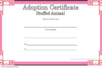 7+ Stuffed Animal Adoption Certificate Editable Templates in New Stuffed Animal Birth Certificate Template 7 Ideas