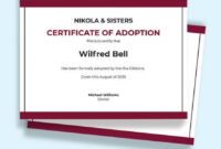 8+ Free Adoption Certificate Templates – Word (Doc) | Psd | Indesign with Child Adoption Certificate Template