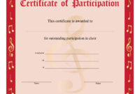 8+ Free Choir Certificate Of Participation Templates – Pdf | Free inside Sample Certificate Of Participation Template