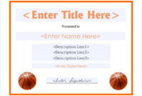 9 Sample Basketball Certificate Templates To Download | Sample Templates pertaining to Free 7 Sportsmanship Certificate Templates Free