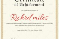 Achievement Certificate Design Template In Psd, Word throughout Simple Free Printable Certificate Of Achievement Template