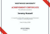 Achievement Certificate Templates In Microsoft Word (Doc) | Template intended for Simple Dance Certificate Templates For Word 8 Designs