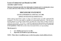 Act Commercial Lease Disclosure Statement | Legal Forms And Business throughout Pre Contract Disclosure Statement Template