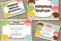 Adopt-A-Hedgehog Hedgie Adoption Certificate And Sign Set Within Toy within Fantastic Toy Adoption Certificate Template